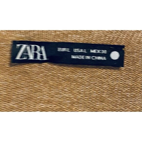 Zara Sweater Womens Large Brown Long Sleeve V Neck Soft Pullover Lightweight - Picture 4 of 6